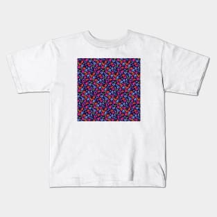 Blue Tulip Floral Pattern Kids T-Shirt